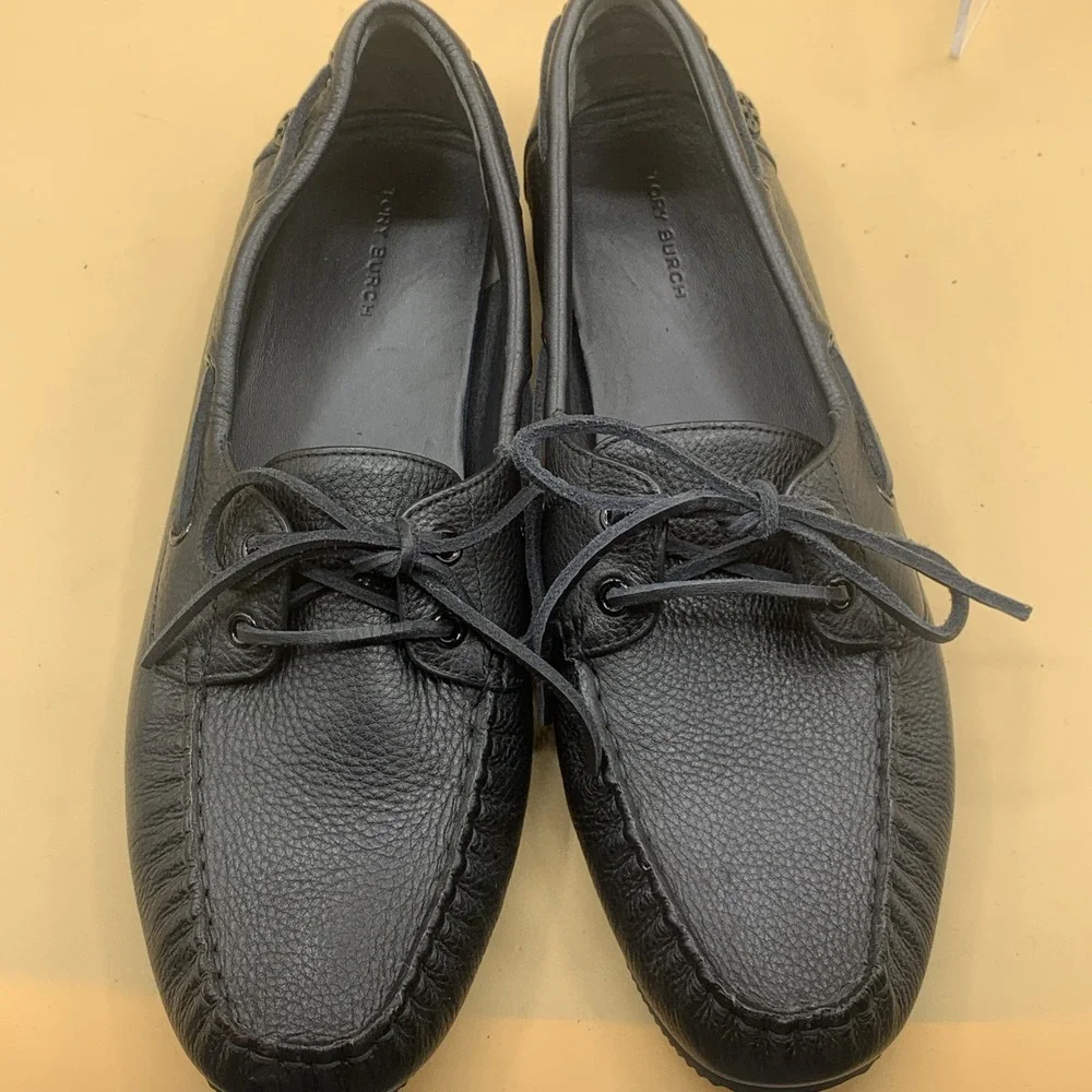 Tory Burch Mini Chelsea Boat Shoe Signature Logo Loafers - Women's Size 10.5